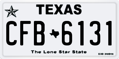 TX license plate CFB6131