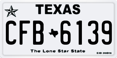 TX license plate CFB6139