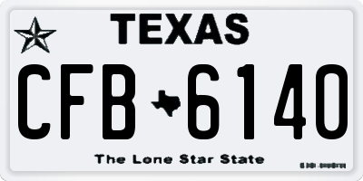 TX license plate CFB6140