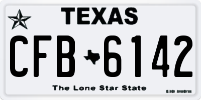 TX license plate CFB6142