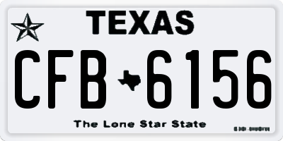 TX license plate CFB6156