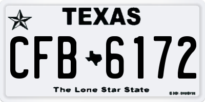 TX license plate CFB6172