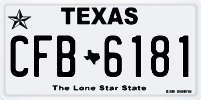 TX license plate CFB6181