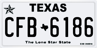 TX license plate CFB6186
