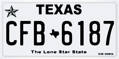 TX license plate CFB6187