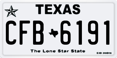 TX license plate CFB6191