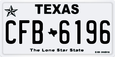 TX license plate CFB6196