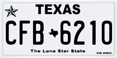 TX license plate CFB6210