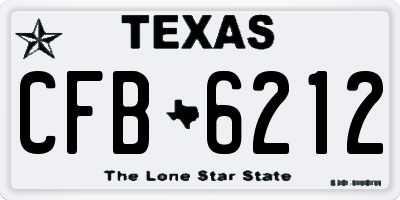 TX license plate CFB6212