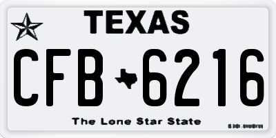 TX license plate CFB6216