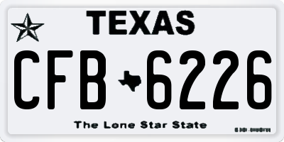 TX license plate CFB6226