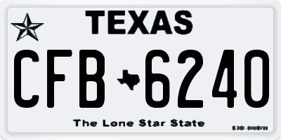 TX license plate CFB6240