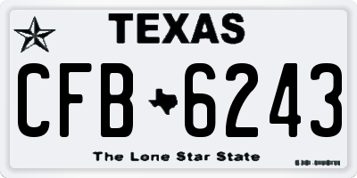 TX license plate CFB6243