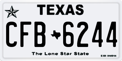 TX license plate CFB6244