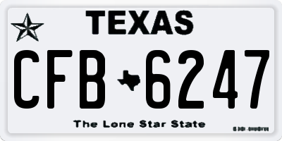 TX license plate CFB6247