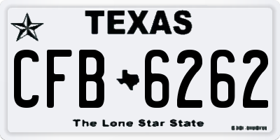 TX license plate CFB6262