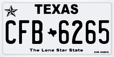 TX license plate CFB6265