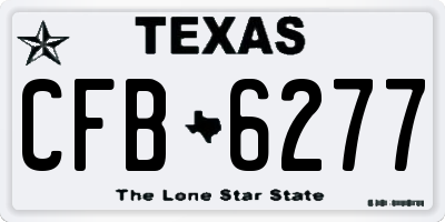 TX license plate CFB6277