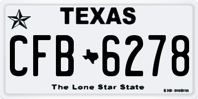 TX license plate CFB6278