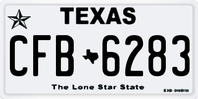 TX license plate CFB6283