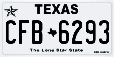 TX license plate CFB6293