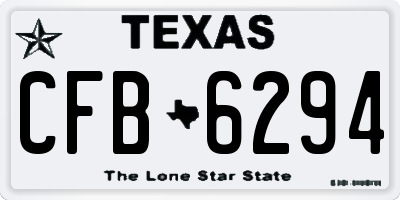 TX license plate CFB6294