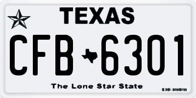 TX license plate CFB6301