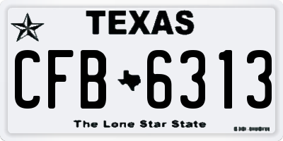 TX license plate CFB6313
