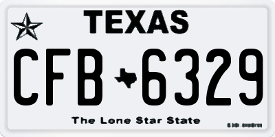 TX license plate CFB6329