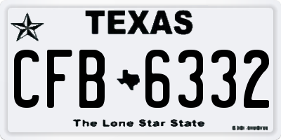 TX license plate CFB6332