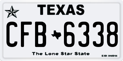 TX license plate CFB6338