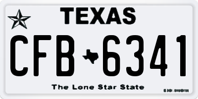 TX license plate CFB6341