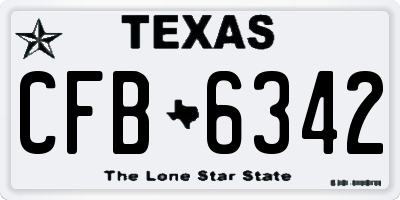 TX license plate CFB6342