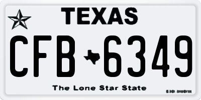 TX license plate CFB6349