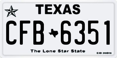 TX license plate CFB6351