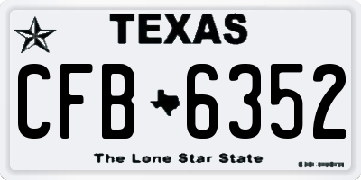 TX license plate CFB6352