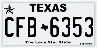 TX license plate CFB6353