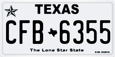 TX license plate CFB6355