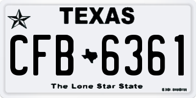 TX license plate CFB6361