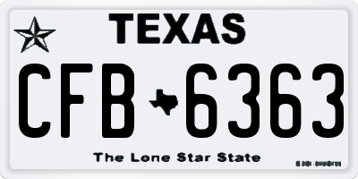 TX license plate CFB6363