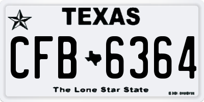 TX license plate CFB6364