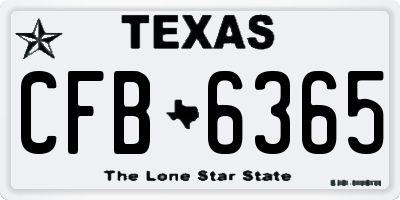 TX license plate CFB6365