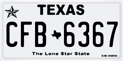 TX license plate CFB6367