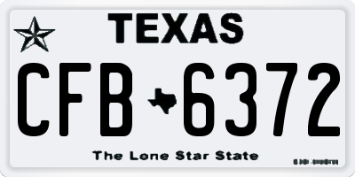 TX license plate CFB6372