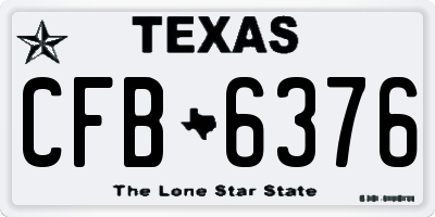 TX license plate CFB6376