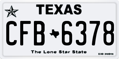 TX license plate CFB6378
