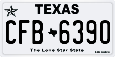 TX license plate CFB6390