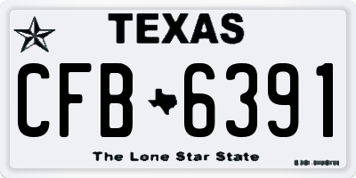 TX license plate CFB6391