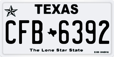 TX license plate CFB6392