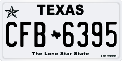 TX license plate CFB6395